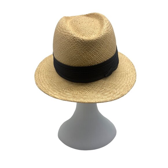 Betmar Straw Fedora Hat With Black Band For Men & Women - Picture 4 of 10